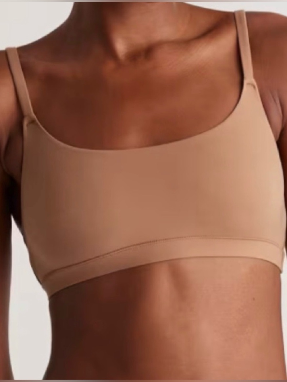 Quince Sz M Second Skin Scoop Neck Bralette (2-pack) Mocha NWOT